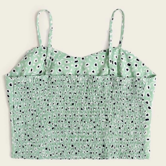 Mint Ruched Bust Crop Top Pattern Cami Small Shein - Picture 3 of 5